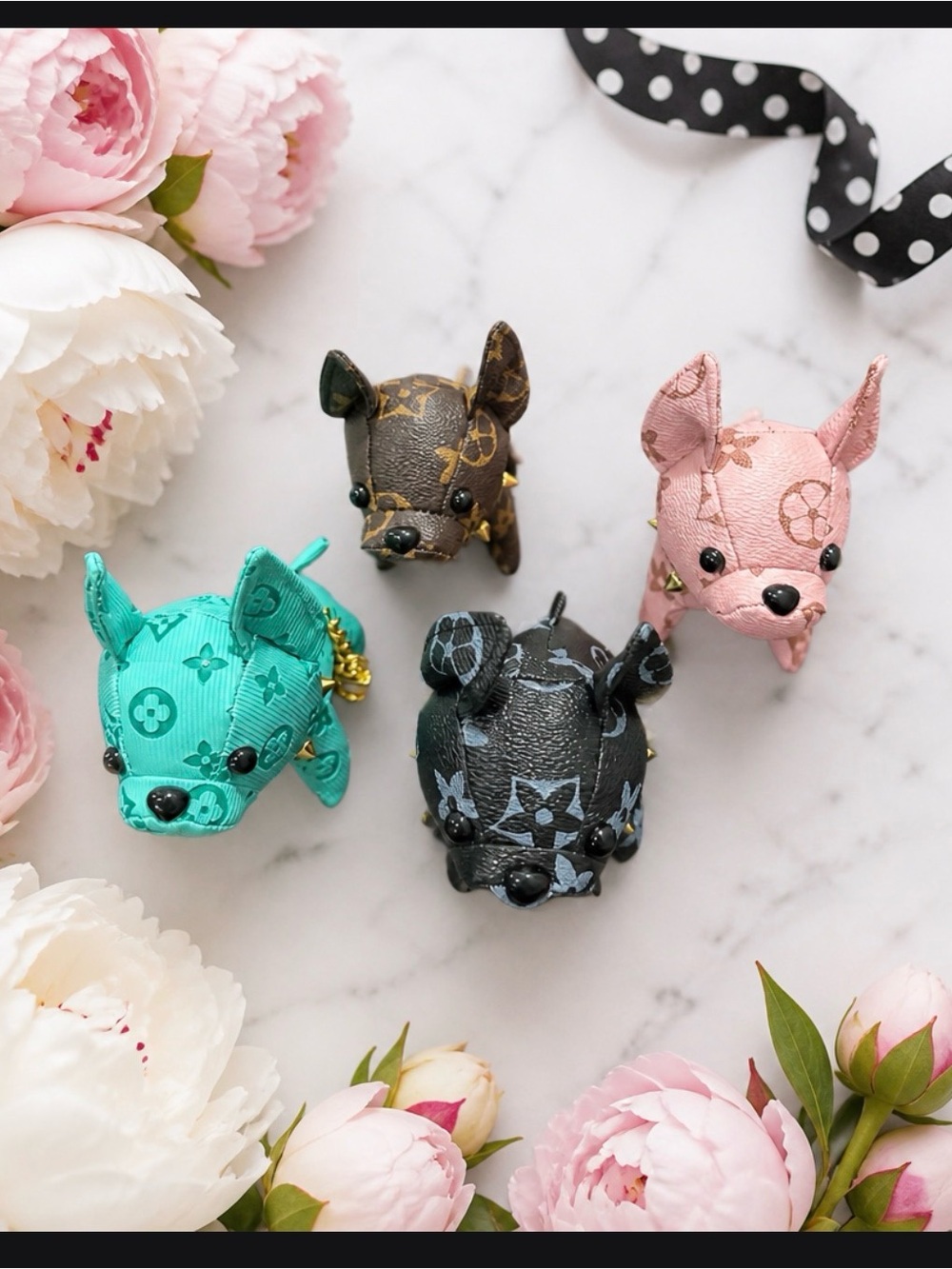 Luxury French Bulldog Dog Toy Keychain - 4 colorsyou will in this bundle NWT - Picture 3 of 6